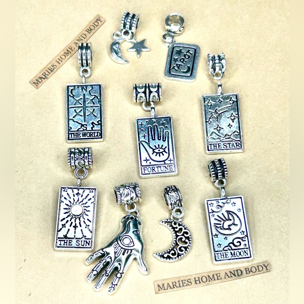 Tarot Card Charms jewelry for sliding on necklaces bracelets pet collars anklets